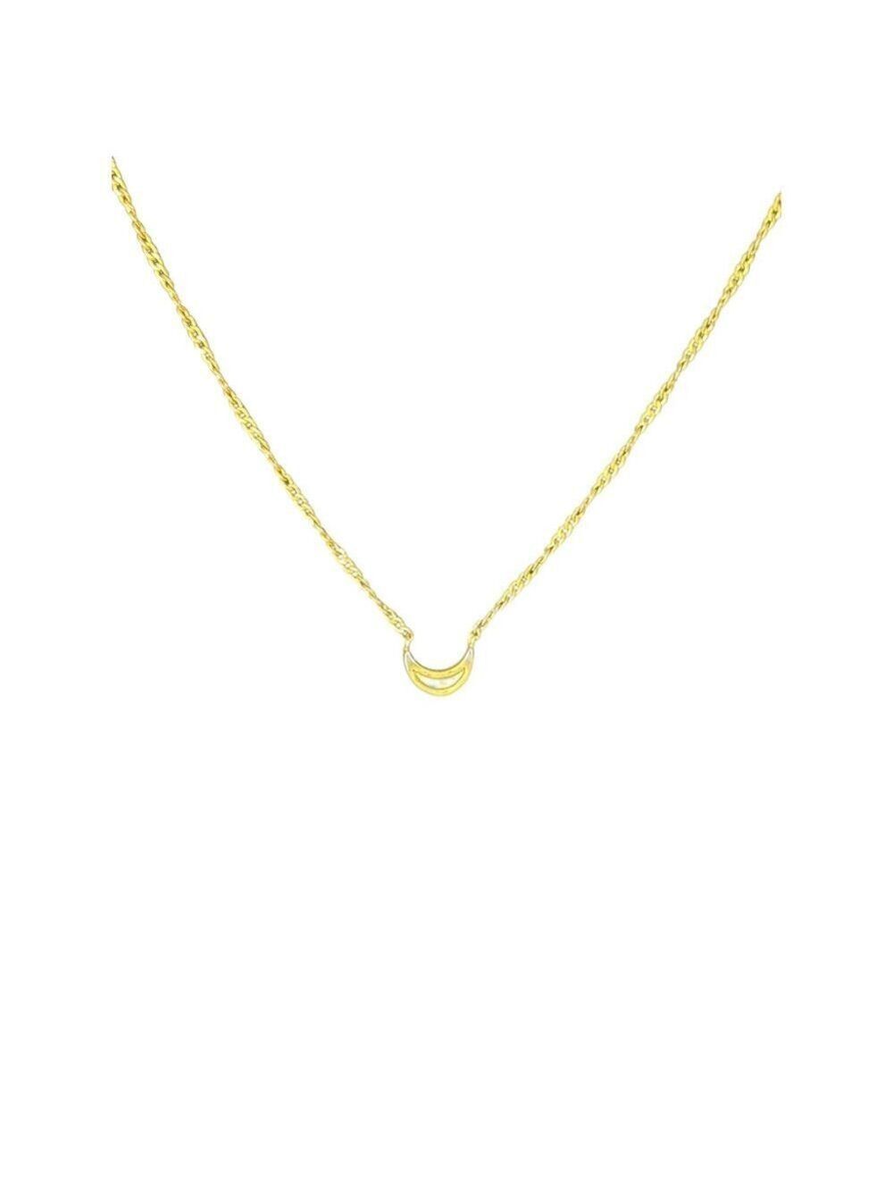 Madewell Gold Tone Crescent Pendant Necklace - Picture 2 of 4